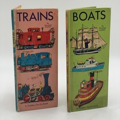 2 Richard Scarry Golden GoGo Books Vintage 1967 Trains Boats 60s Children’s