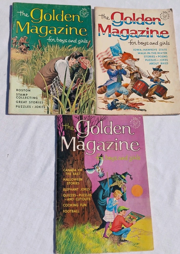 The Golden Magazine For Boys And Girls Lot of 3 1965 1966 1967 Light Wear