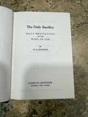 The Daily Sacrifice Meditations On The Word Of God By H A Ironside HC Second Ed