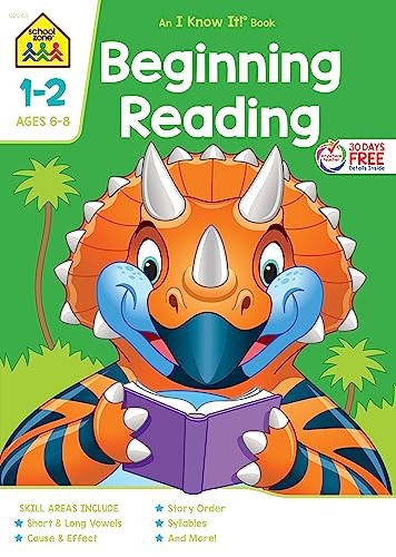 School Zone Beginning Reading Workbook: 64 Pages, 1st Grade, 2nd Grade, Begi…