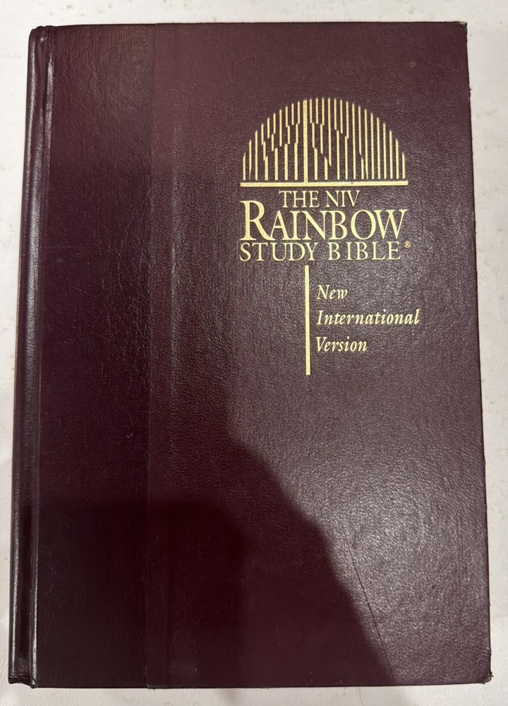 NIV Rainbow Study Bible 1996 Hardcover 1,584 Pgs 1984 Text Bold Line CLEAN
