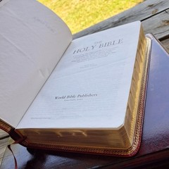 HOLY BIBLE ROYAL SOVEREIGN WORLD KJV BURGANDY GENUINE BONDED LEATHER RED LETTER