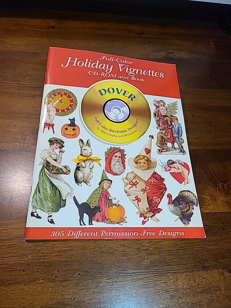 FULL-COLOR HOLIDAY VIGNETTES -CD ROM AND BOOK By DOVER