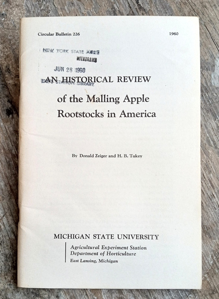 Historical Review Of The Malling Apple Rootstocks In America ~1960~ Michigan 🍎