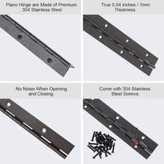 Continuous & Piano Hinges, Black Stainless Steel 304 Continuous Folding Hinges f