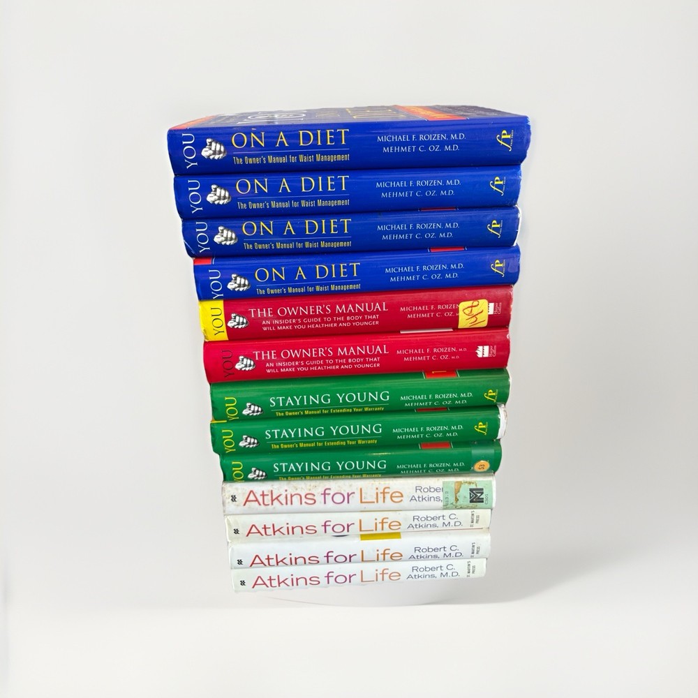 Health & Dieting Hardcover Book Lot – 12 Books (Dr. Oz „YOU” Series & Atkins)
