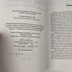 Pulp Fiction Screenplay Quentin Tarantino 1994 First Edition Miramax Paperback