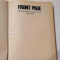 Harry N. Abrams Front Page: 100 Years of the Los Angeles Times 1881-1981 HC