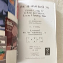 Harrington on Hold ’em Vol I Strategic Play by Harrington/Robertie 2004 PB 1st