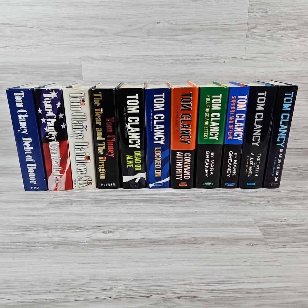 Tom Clancy Book Lot of 11 HCDJ 1st Editions, 1st Printings