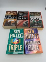 Ken Follet Lot of 5 – Paperback books Eden Jackdaws Hornet Triple Pillars