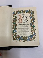 The Holy Bible 1950 Golden Book Edition Thumb Leather Binding KJV USA