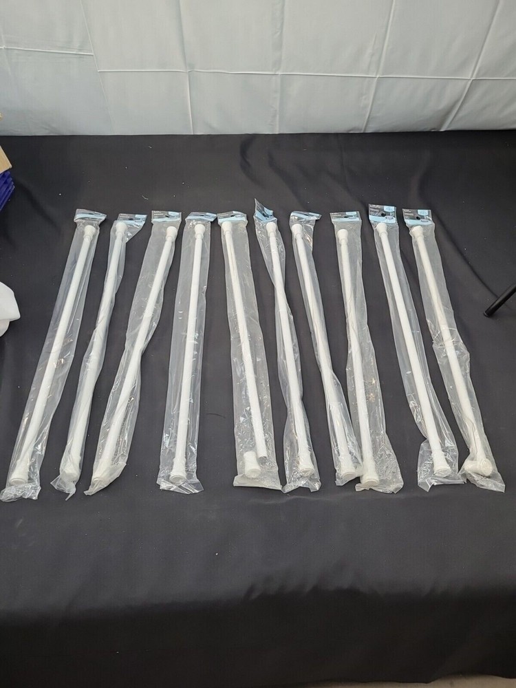 KENNY 5/8″DIA. NO TOOLS NEEDED 28″ -48 7/16″ TENSION ROD TWIST N FIT- LOT OF 10