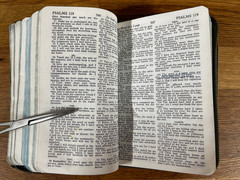1960s Childs Holy Bible Book King James Vivid Color Illustrations Distressed