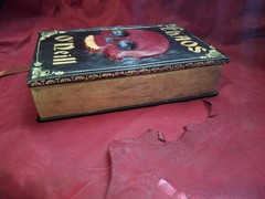 Chaos-Tom O’Neill-FORE EDGE PAINTING Leather Red Gold Skull One-of-a-Kind Manson