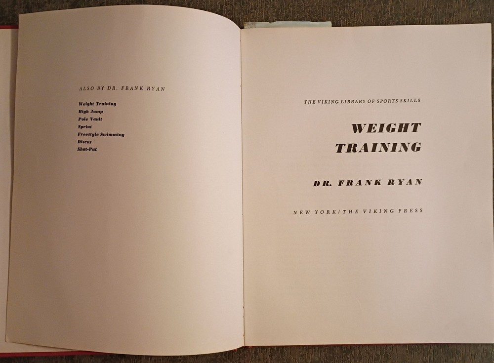 Weight Training by Frank Ryan – hardcover book – 1969