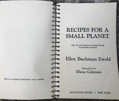 Recipes for a Small Planet Ellen Buchman Ewald 1973 Ballantine Books
