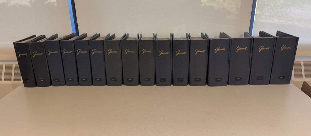 Vintage Gourmet Magazine Bound Volumes Blue Hardcover Kitchen Library Set