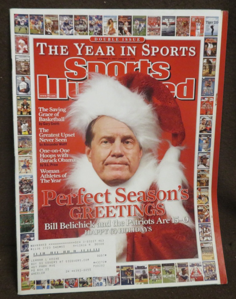 3837 SPORTS ILLUSTRATED DECEMBER 31 2007 BILL BELICHICK
