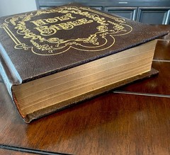 Vintage 1970 Lg.King James Version Red Letter Bible-Gold Gild Faux Leather Bound