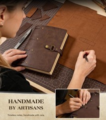 Leather Journal Notebook, A6 Size 5.3 x 7 inches 260 Pages Refillable Vintage…