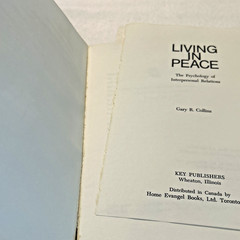 Living in Peace (1970) ~ Gary R. Collins ~ Paperback ~ *ACCEPTABLE* Condition