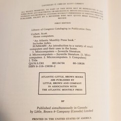 FIRST EDITION! Home Computers A Simple and Informative Guide by Scott Corbett