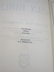 Nice 1942 Holman Jewel KJV Bible Black Genuine Morocco Leather