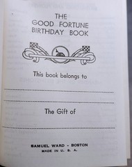 The Good Fortune Birthday Book by Samuel Ward—Boston Pocket Hard Cover MINT