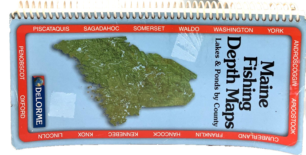 Maine Fishing Depth Maps, Delorme Spiral Bound