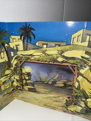 Vintage The Christmas Story Panorama Scene Warner Press 1988 Nativity Backdrop
