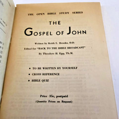 The Gospel of John Study Guide First Edition 1944 Paperback 108 Pages