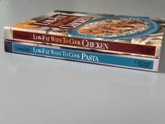 Lot of 2 Low-Fat Ways to Cook Pasta AND Chicken 1990s vtg HC Metal Spiral Bound