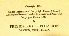 1928 Frigidiare Recipes Hardcover Book 77 Pages Frigidaire Corporation W/Covers