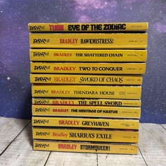 Vintage Lot Of 11 Daw Sci Fi Yellow Books Bradley & Tubb