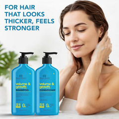 Volume & Growth Shampoo and Conditioner Set, 16 Fl Oz Each – with Biotin & Rosem