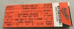 ORIOLES INFORMATION & RECORD BOOK ~ 2007 ~ CAL RIPKEN JR ~ PLUS 4 2010 TICKETS!