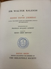 1905 First Edition Sir Walter Raleigh by Henry David Thoreau 1 Of 489 Copies