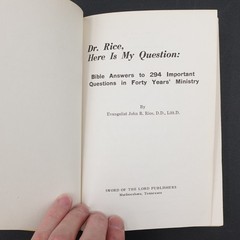 Dr Rice, Here Is My Question by John R Rice 1962 Hardcover Very Good Preowned