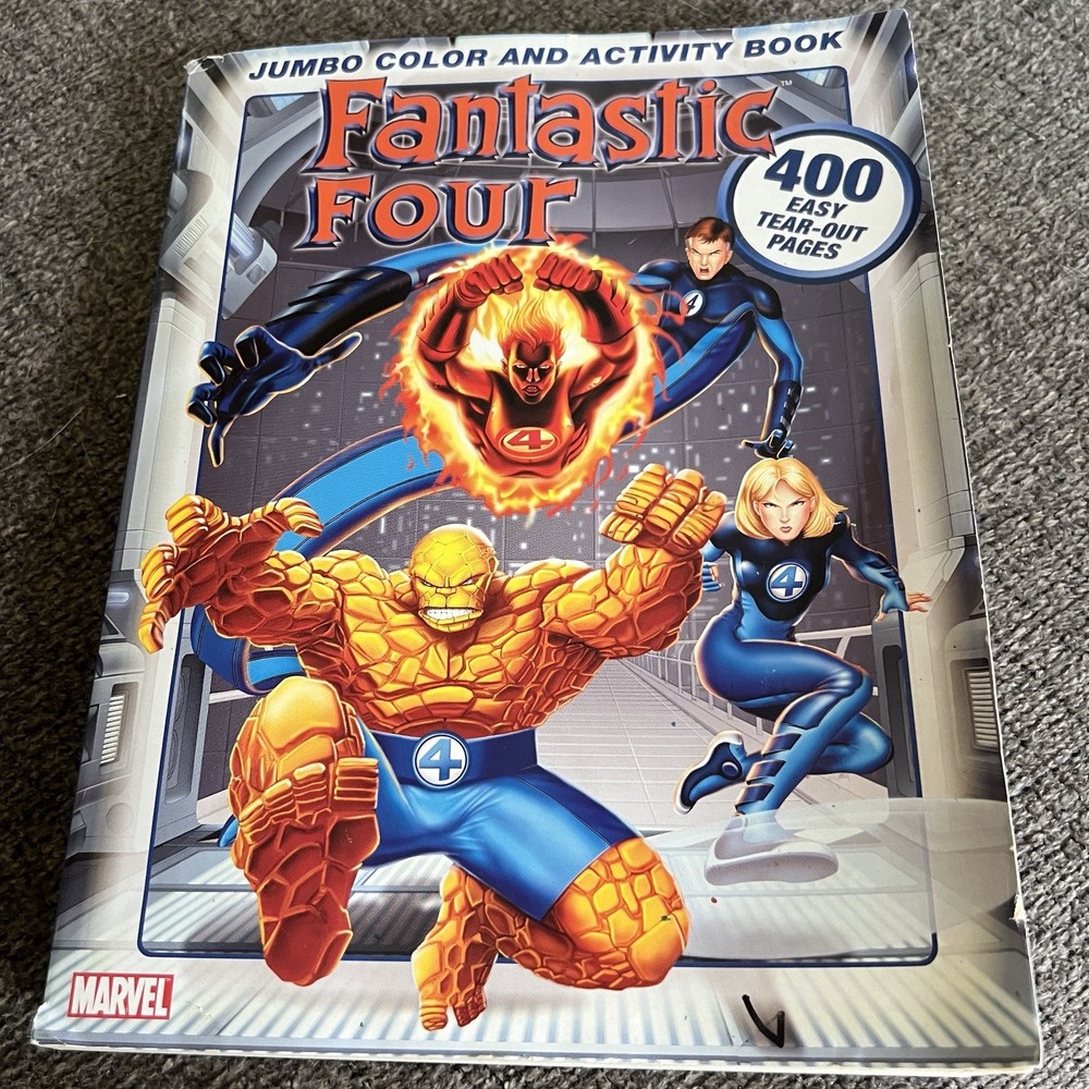 Jumbo Coloring Book Marvel Fantastic Four 2005 400 Pages Activity VTG