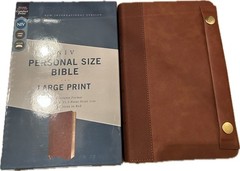 SNAP CLOSURE NIV LARGE PRINT(11.5pt) Premium Personal Bible, Brown Leathersoft,