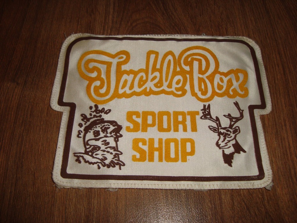 Vintage Tackle Box Sport Shop Patch 9 1/4 Inches Long 7 Inches Tall