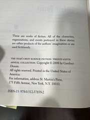 Years Best Science Fiction 25th Annual Collection HC ~ Gardner Dozois. 5-4