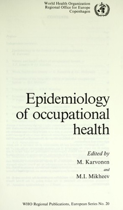 Epidemiology of Occupational Health