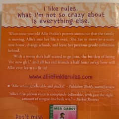 Meg Cabot Allie Finkle’s Rules for Girls: Moving Day Paperback, Ages 9-12