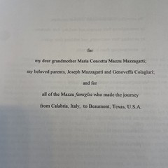 FROM CALABRIA, ITALY TO BEAUMONT, TX Mazzu, Mazzagatti & Grillo Family Journeys