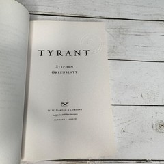 Tyrant Stephen Greenblatt ARC Advance Reading Copy 2018 Uncorrected Proof PB