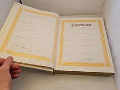 Vintage Holy Bible King James Version Family Edition 1982 White & Gold 11.5”