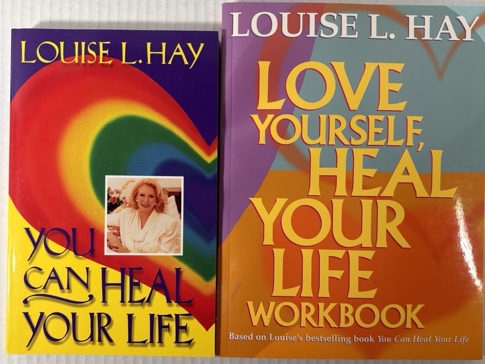 Lot 2 Louise Hay Books You Can Heal Your Life & Workbook Self Help Yourself two
