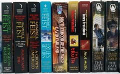 9 Book Fantasy Lot Raymond Feist Terry Pratchett Orson S. Card Chaos War Series